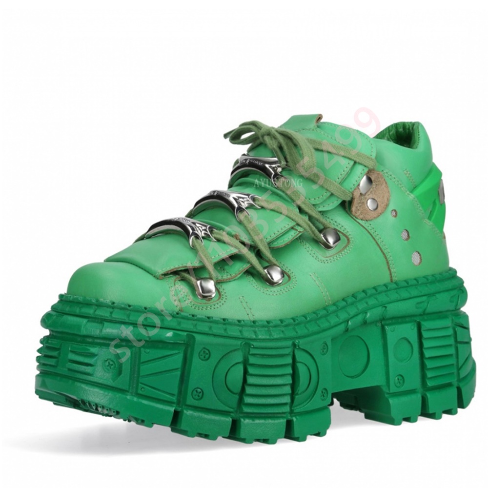 Street Fashion Y2K - Sepatu Boots Pendek Punk Rivet Y2K