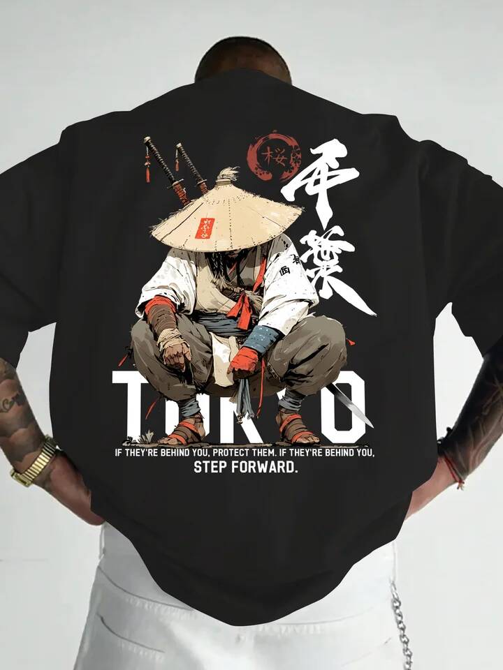 Street Fashion In Tokyo - Kaus Pria Wanita Anime Samurai Tokyo