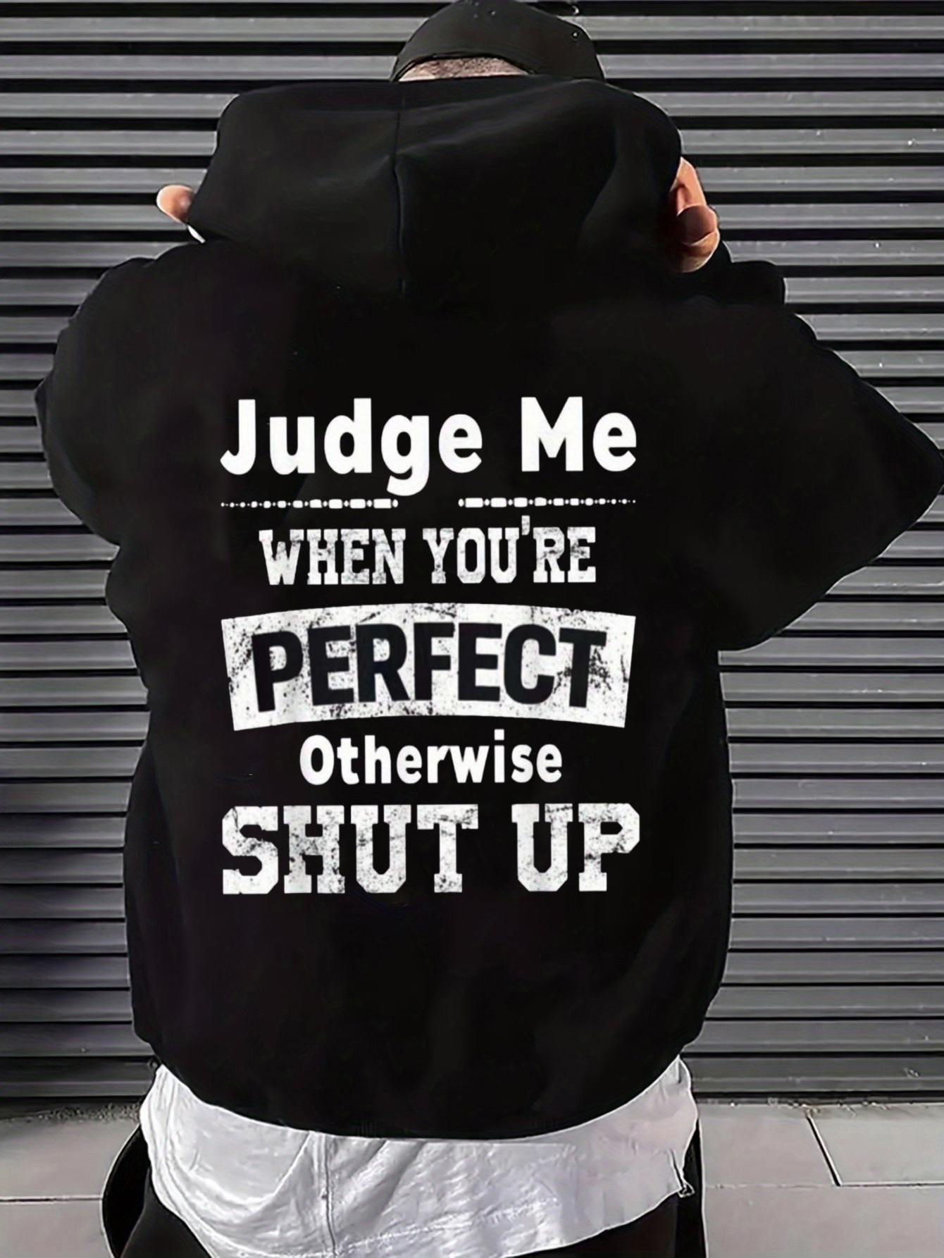 Street Fashion Quotes - Sweatshirt Pria Berkerudung dengan Teks Berkesan