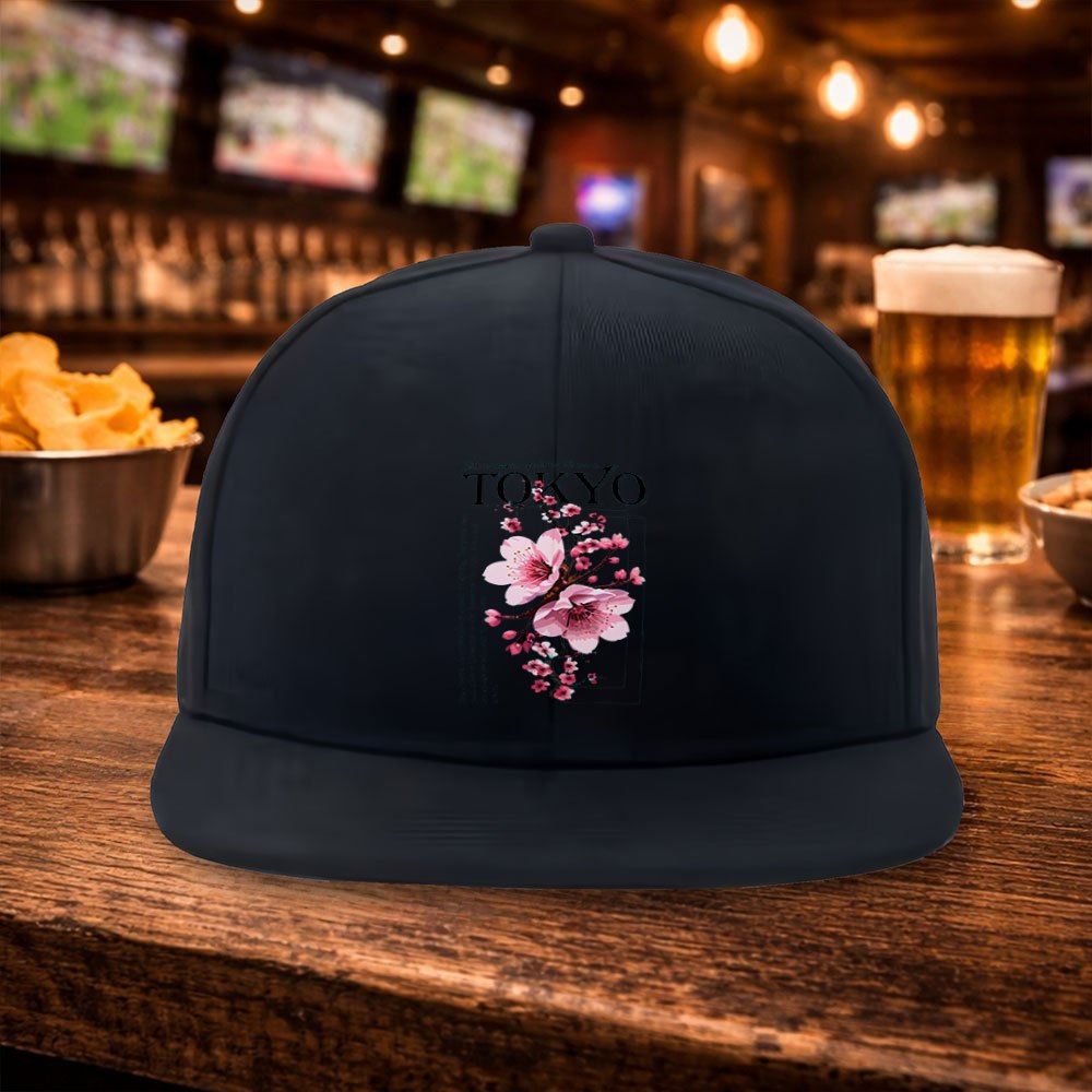 Street Fashion In Tokyo - Topi Baseball Hip-Hop Bertema Bunga Sakura