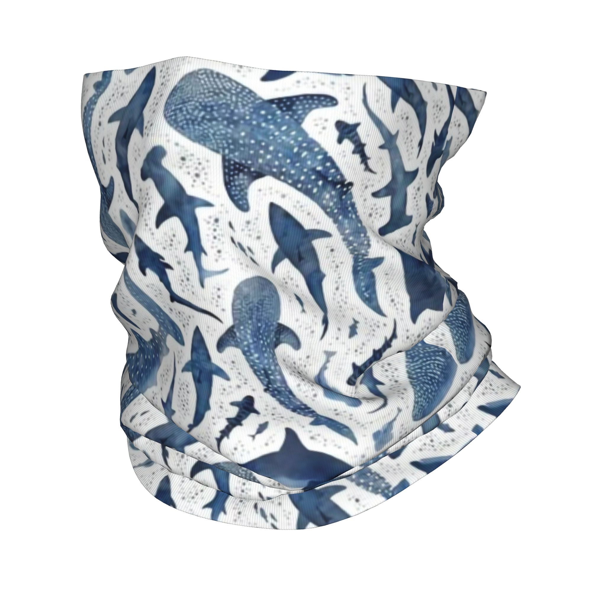 Balaclava Face Mask - Bandana Leher Motif Hiu Warna Biru