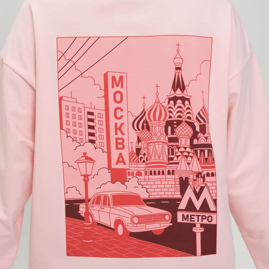 Street Fashion Moscow - Kaos Lengan Panjang Motif Pemandangan Kota