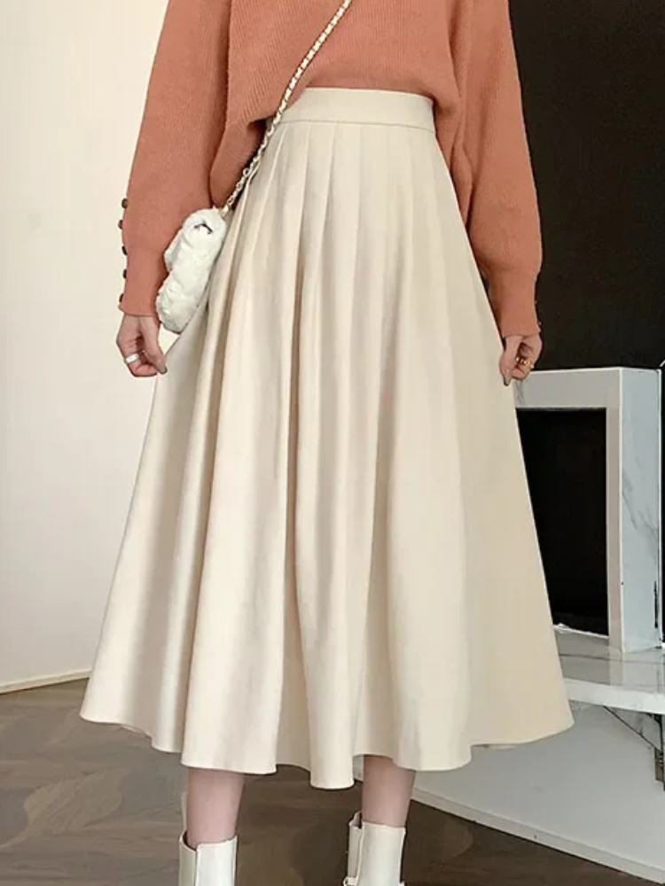 Street Fashion Korean Girl - Rok berlipat Vintage wanita, bawahan Y2K