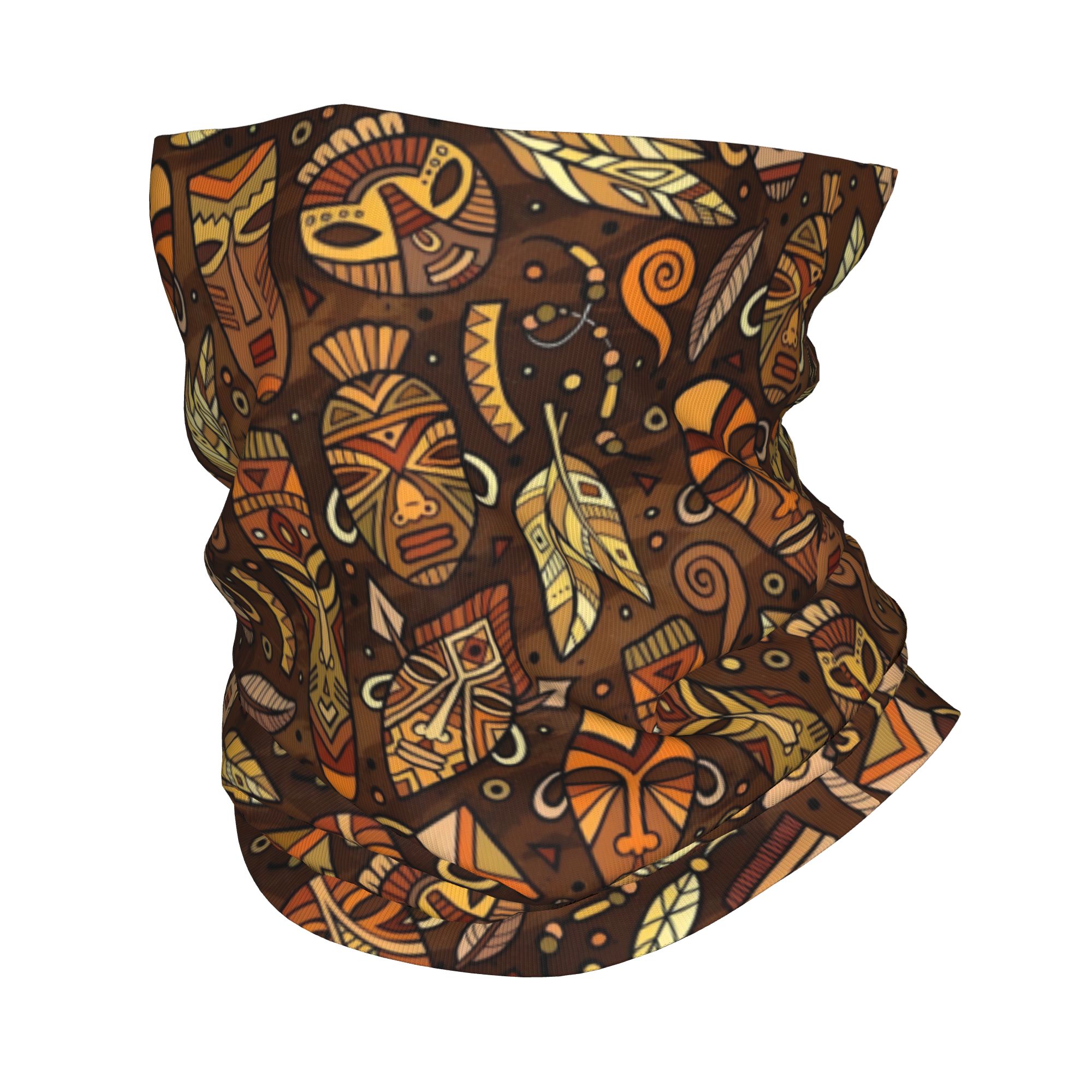 Balaclava Face Mask - Bandana motif topeng suku adat, pelindung