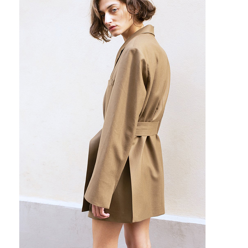 Street Fashion Week - Gaun Setelan Midi Khaki Chic Fashion
