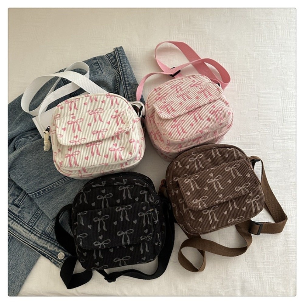 Street Fashion Korean Girl - Tas Selempang Kecil Wanita Bahan Corduroy