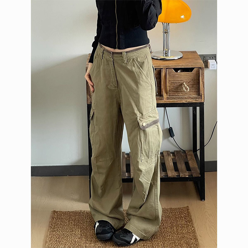Japanese Street Fashion Female - Celana Cargo Khaki Baggy Baru Wanita