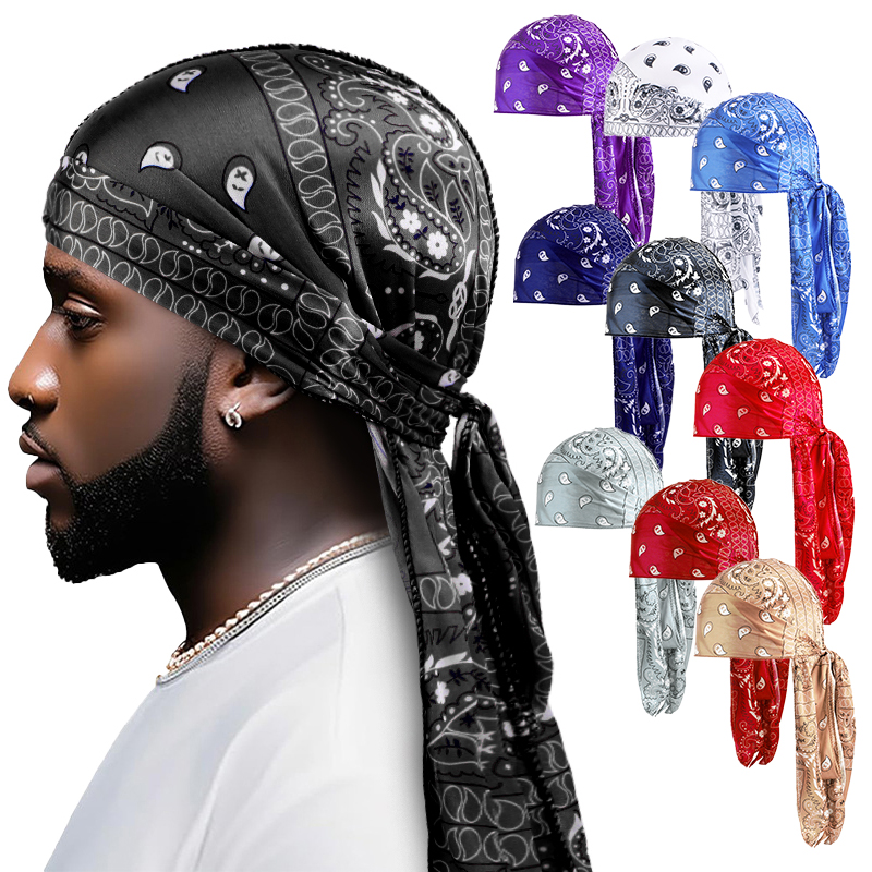 Street Fashion Hijab - Amoeba Bandana Durag Halus Gambar Cetak