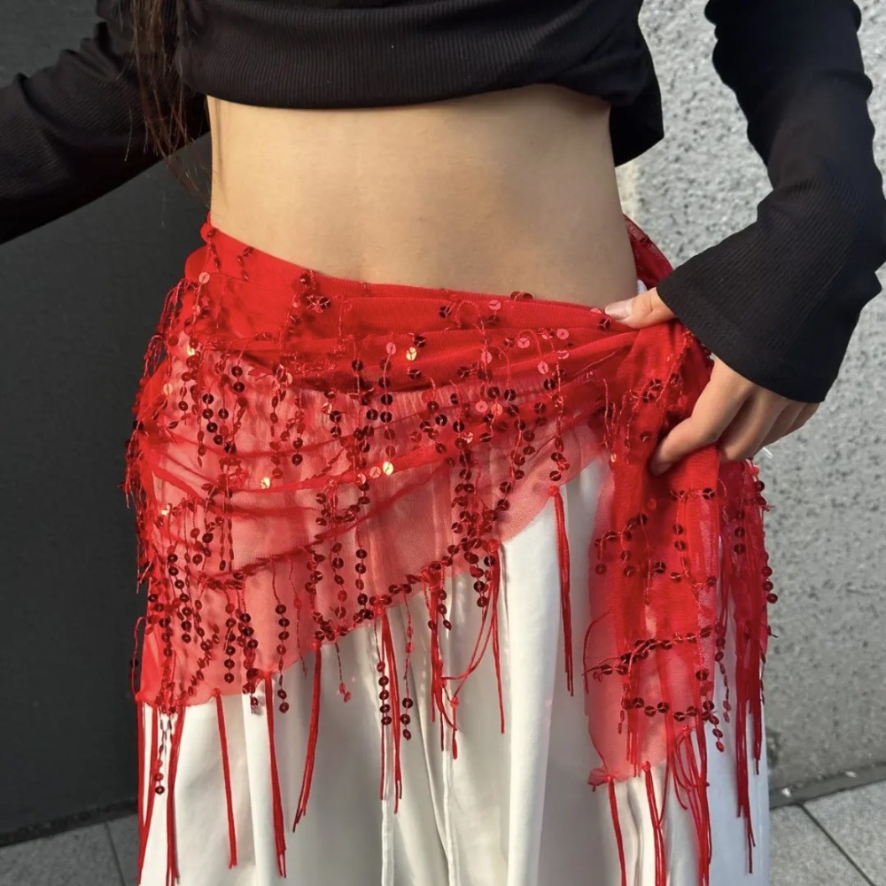 Street Fashion Thailand - Sabuk Tari Perut Berpayet Fashion dengan