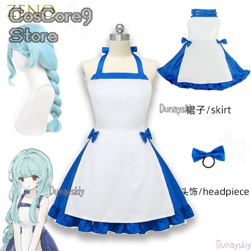 Japanese Street Fashion Female - Gaun Karakter Biru Zeno Pakaian Cosplay