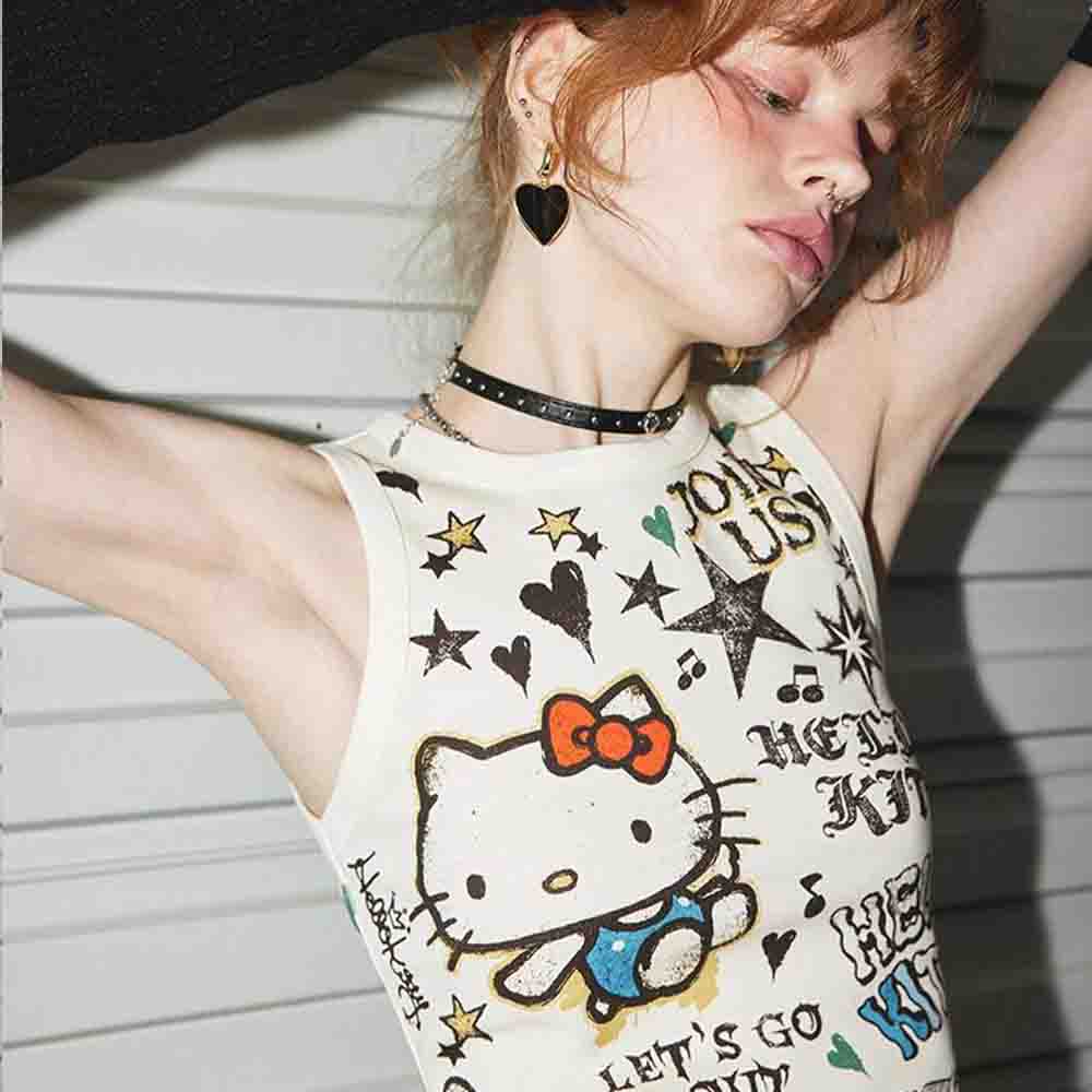 Girl Fashion Street - Atasan Wanita Sanrio Hello Kitty Lucu