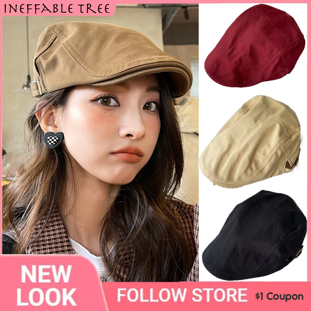 Japanese Street Fashion Female - INS Topi Baret Polos Merek Fashion