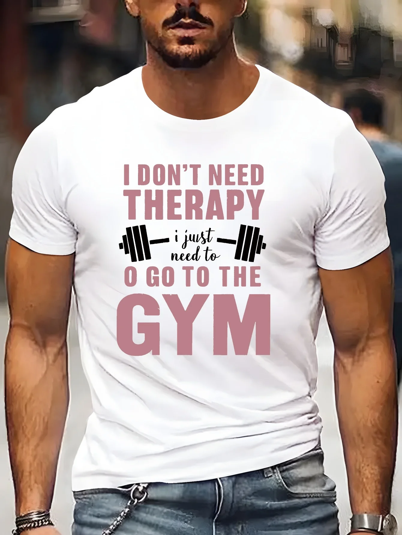 Kaos Hitam Pria Terapi Gym Dum - Street Fashion Quotes ulasan dan harga