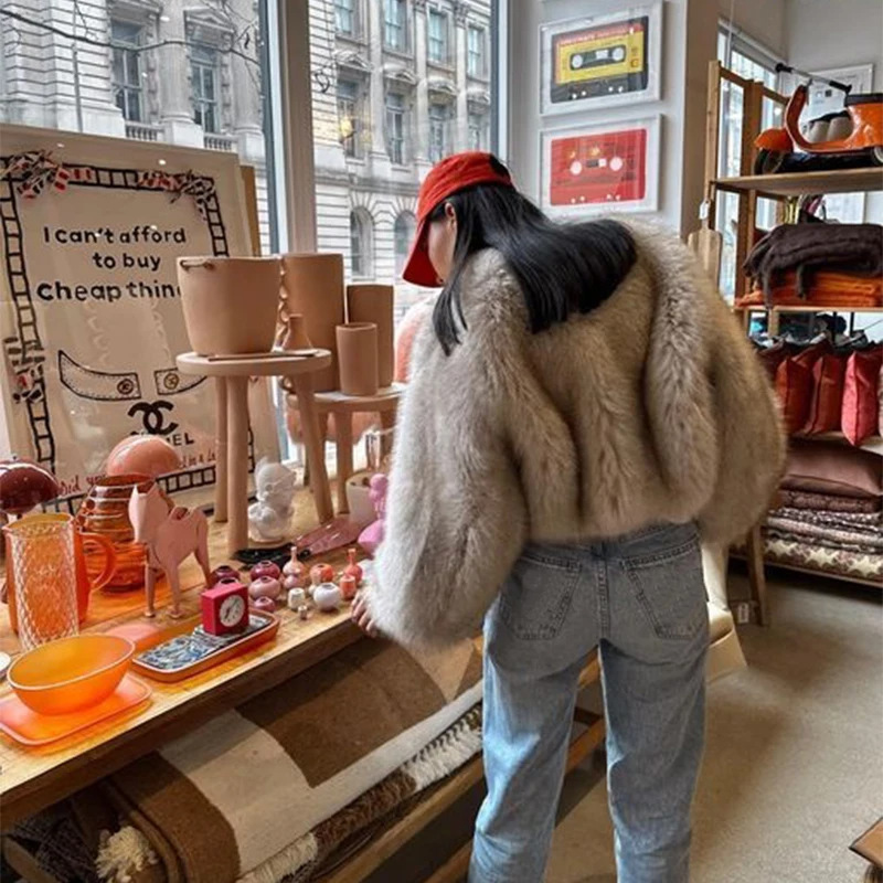Mantel Bulu Imitasi Pendek Gar - Street Fashion Week ulasan dan harga