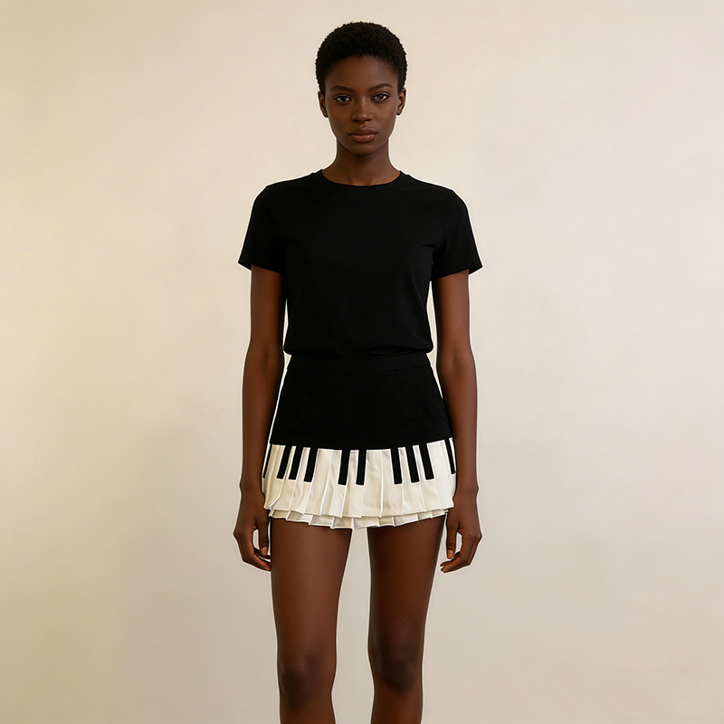 Rok Fashion Desainer Piano Wan - Street Fashion Korean Girl ulasan dan harga