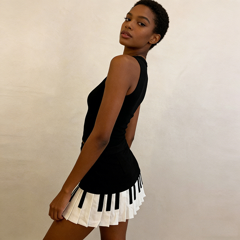 Rok Fashion Desainer Piano Wan - Street Fashion Korean Girl ulasan dan harga