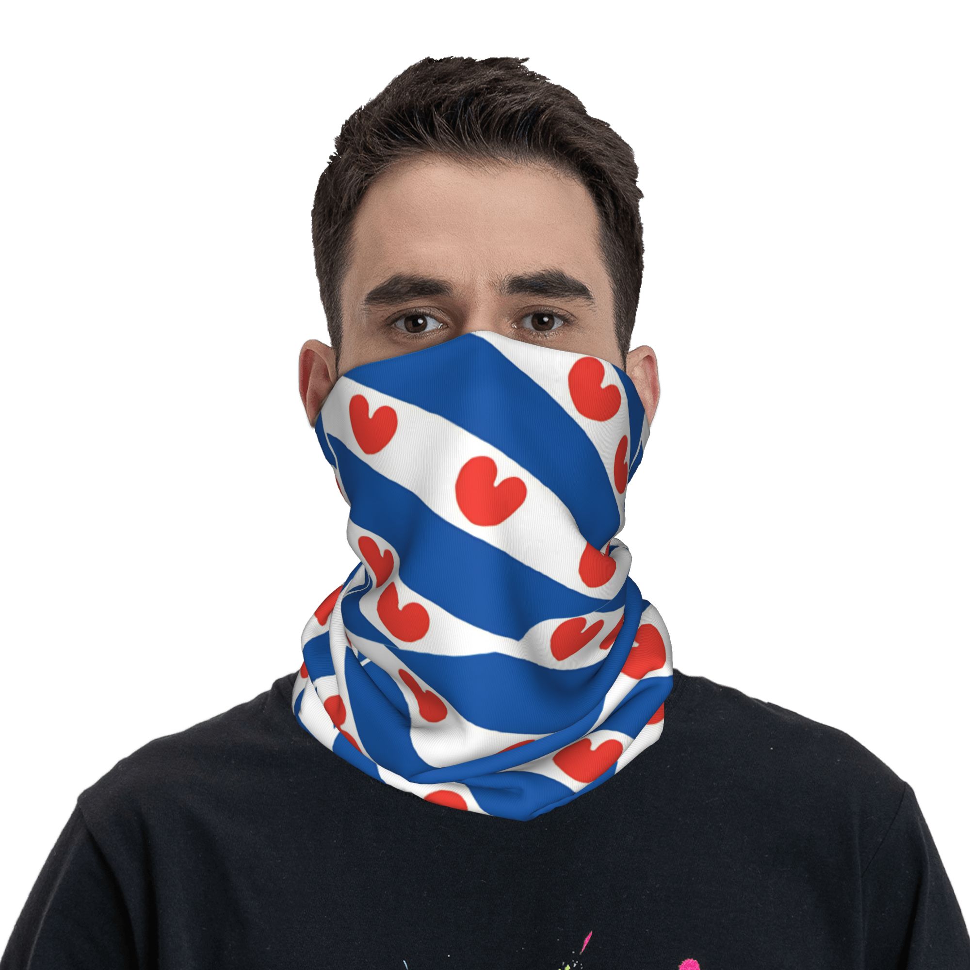 Friesland Flag Bandana Vintage - Balaclava Face Mask ulasan dan harga