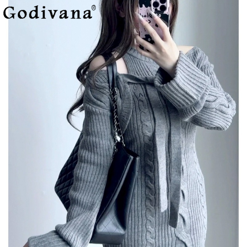 Gaun Rajut Wanita Model Pita G - Japanese Street Fashion Female ulasan dan harga