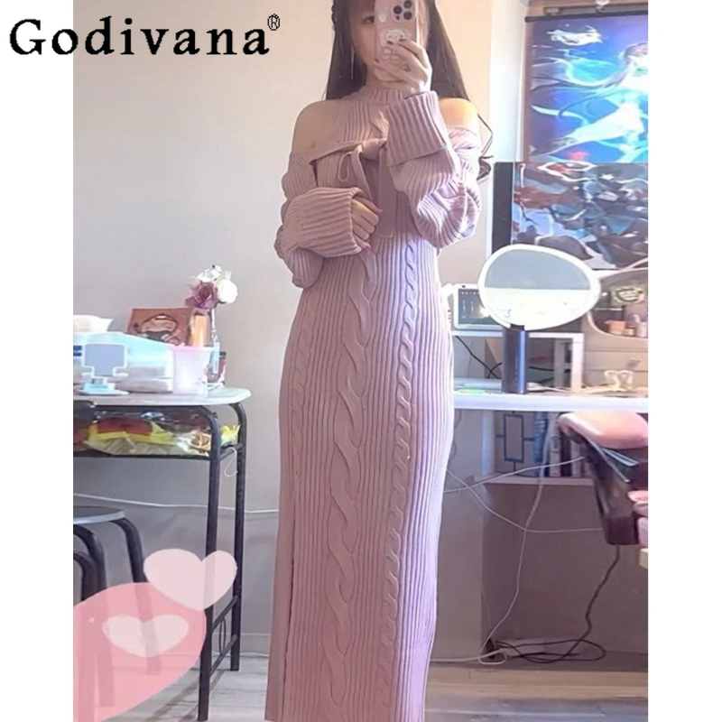 Gaun Rajut Wanita Model Pita G - Japanese Street Fashion Female ulasan dan harga