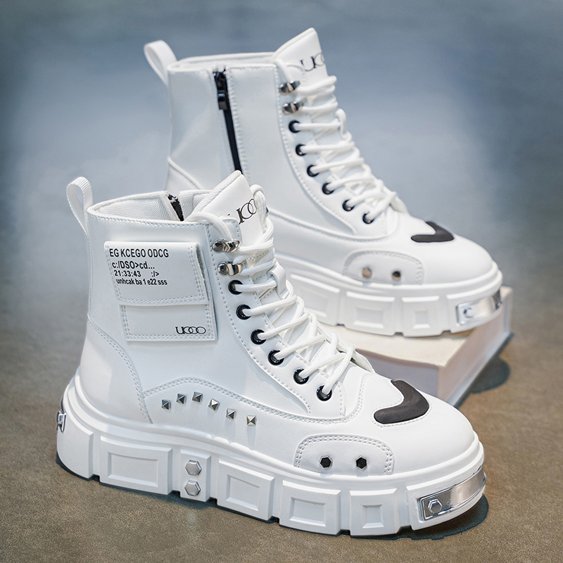 Sepatu Boots Pria High-Top yan - Street Fashion Designer ulasan dan harga