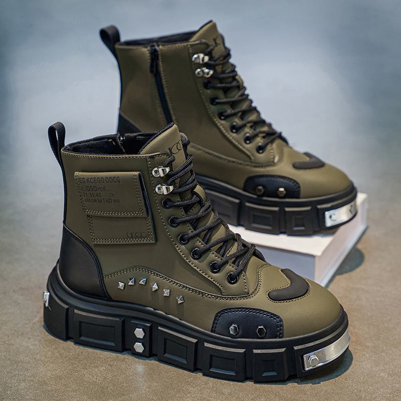 Sepatu Boots Pria High-Top yan - Street Fashion Designer ulasan dan harga
