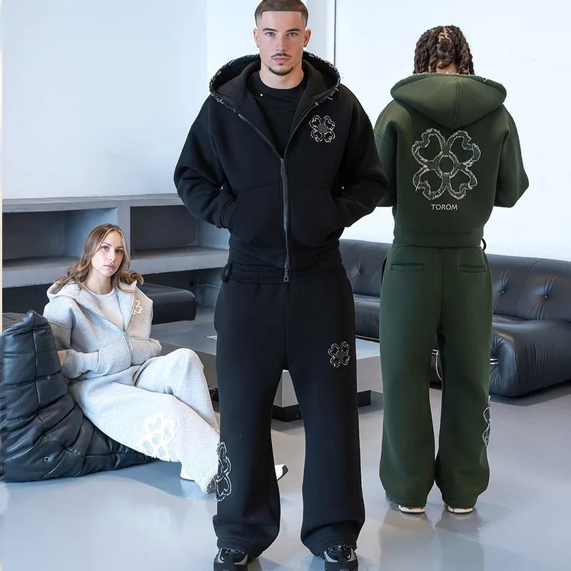 Setelan Hoodie Zip Up Oversize - Street Fashion Y2K ulasan dan harga