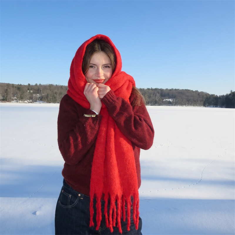 Syal Rumbai Mohair Polos Vinta - Street Fashion Hijab ulasan dan harga