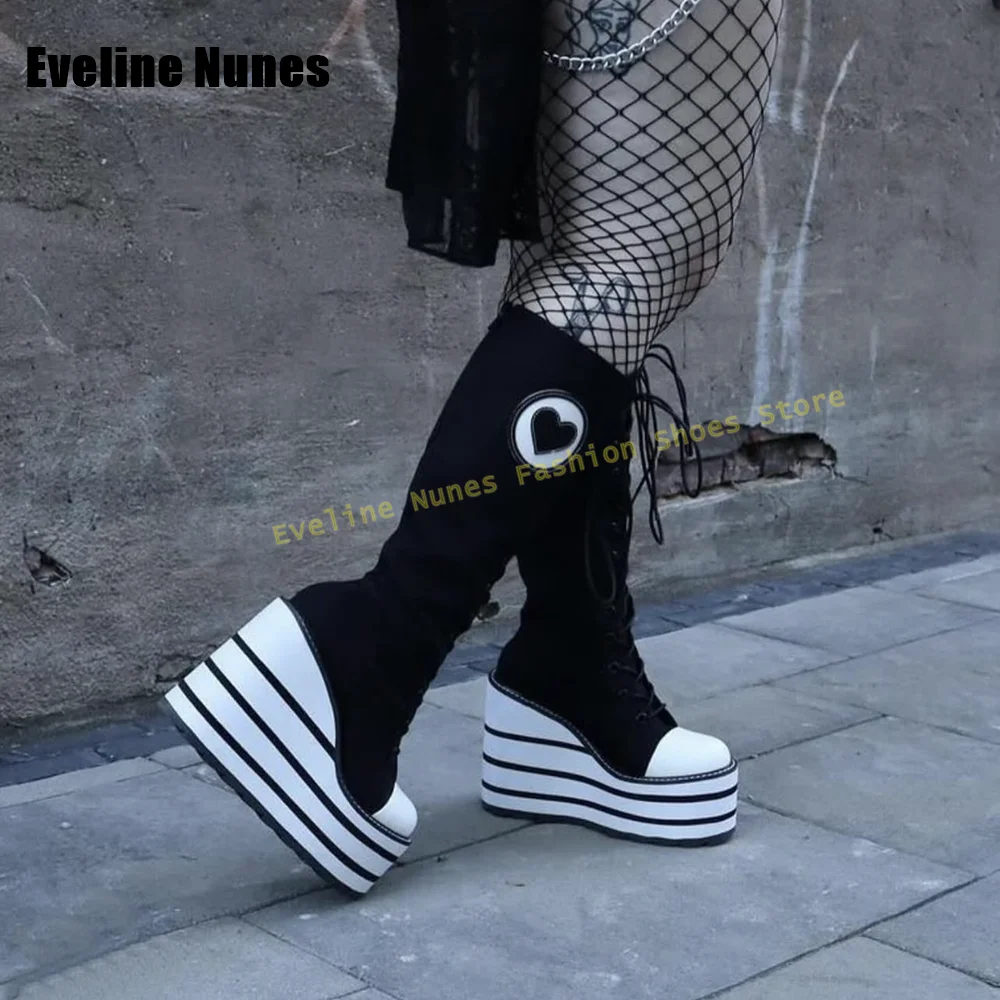 Sepatu Boots Platform Denim Pi - Girl Fashion Street ulasan dan harga