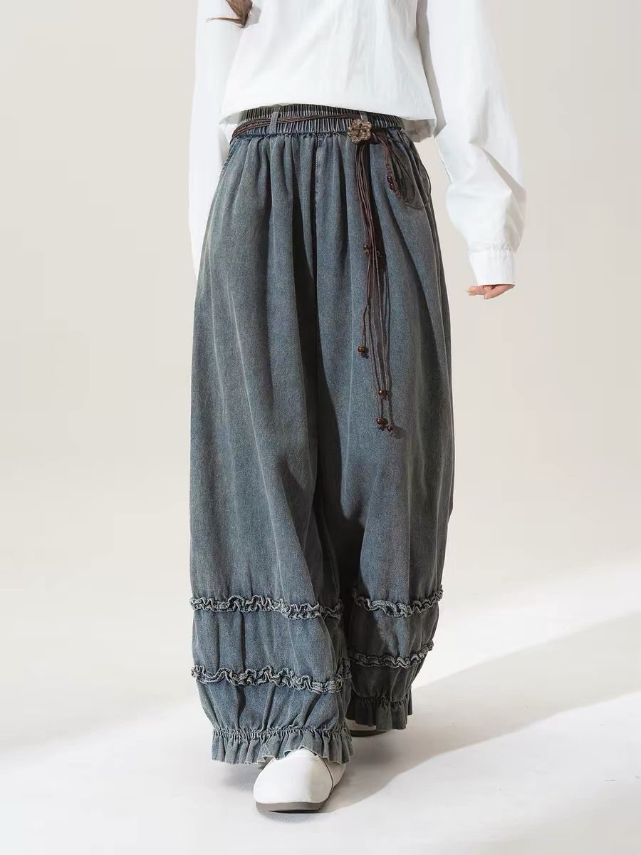 Celana Wanita Longgar Warna Po - Japanese Street Fashion Female ulasan dan harga