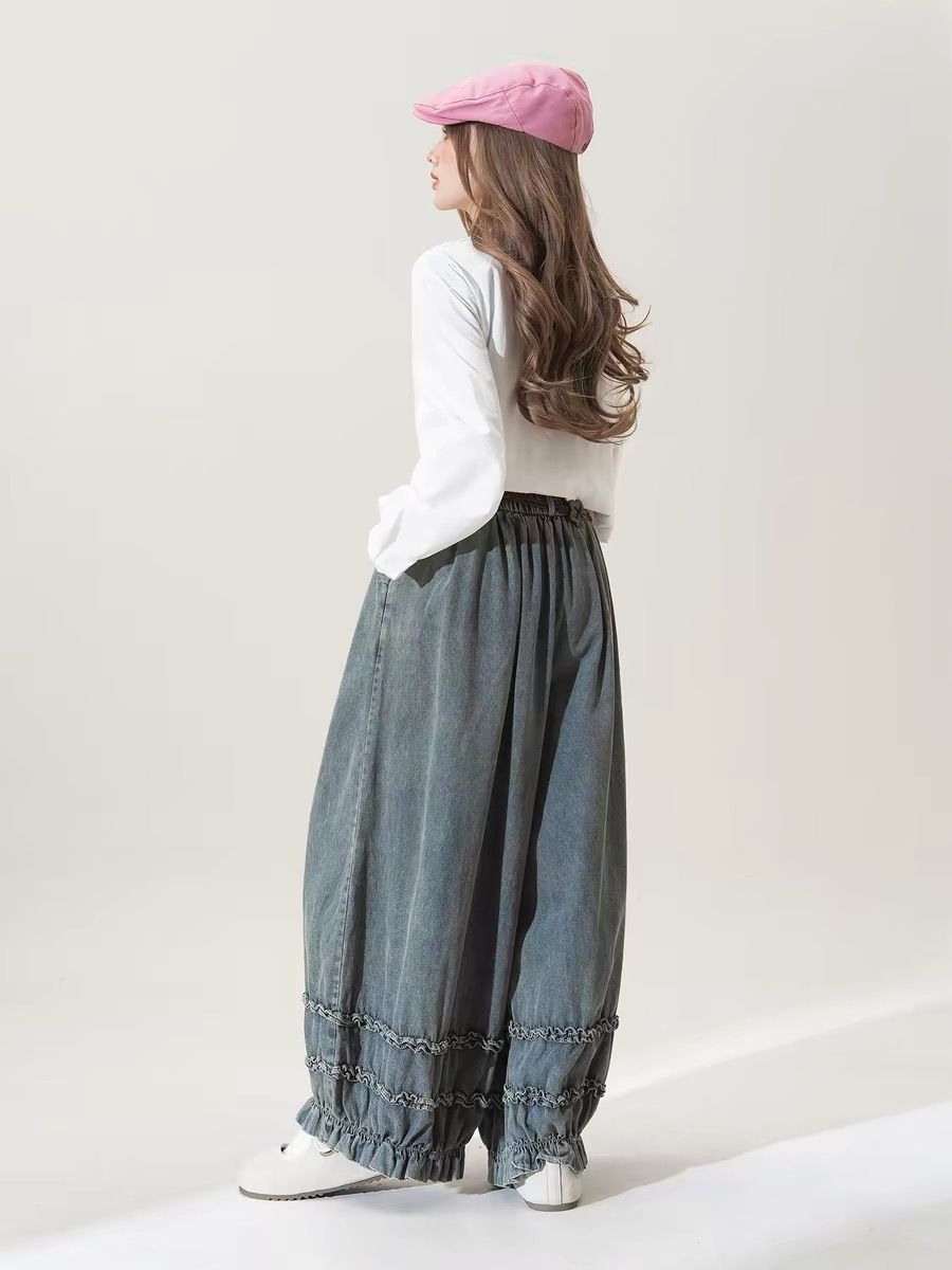 Celana Wanita Longgar Warna Po - Japanese Street Fashion Female ulasan dan harga