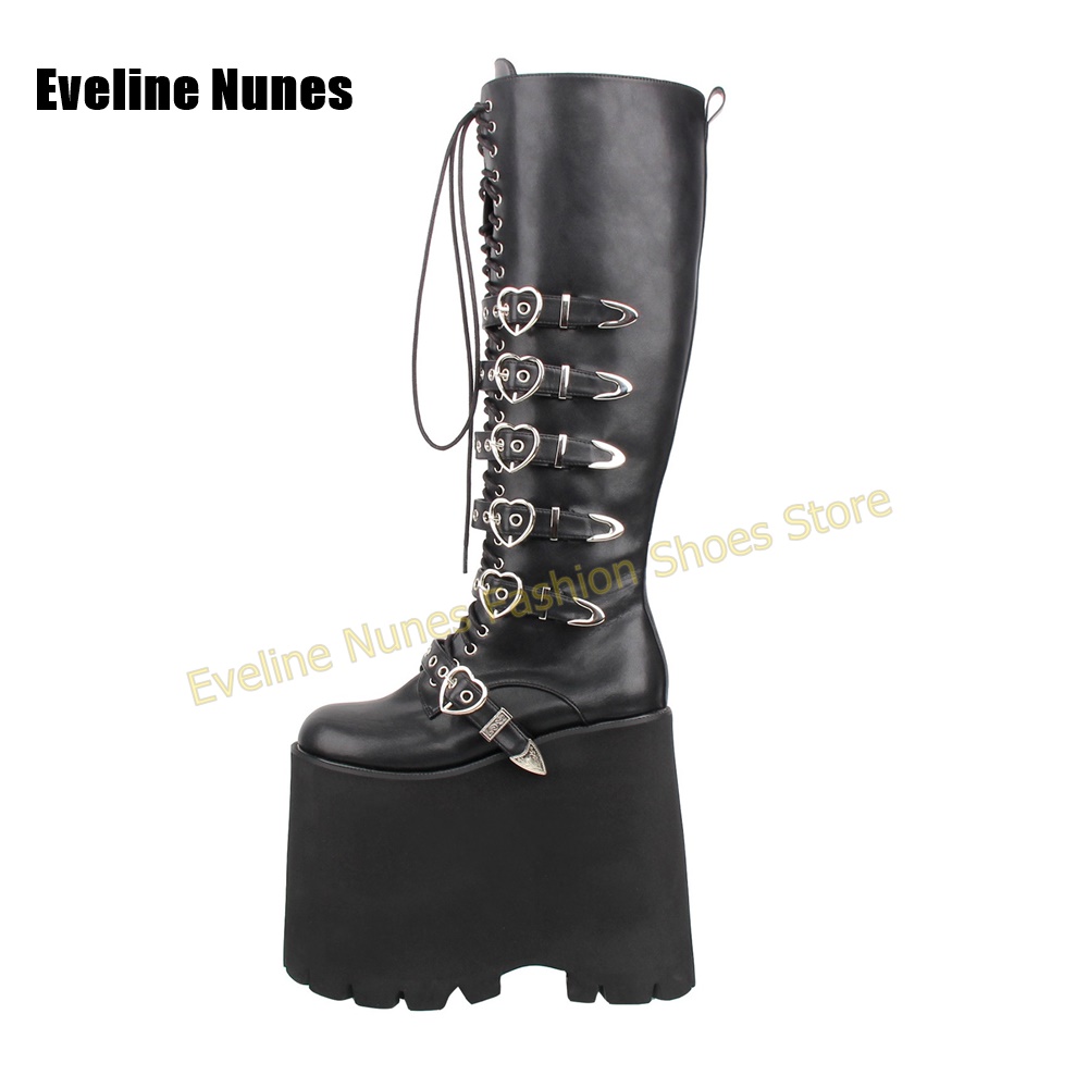 Sepatu Bot Platform Tinggi Got - Street Fashion Y2K ulasan dan harga