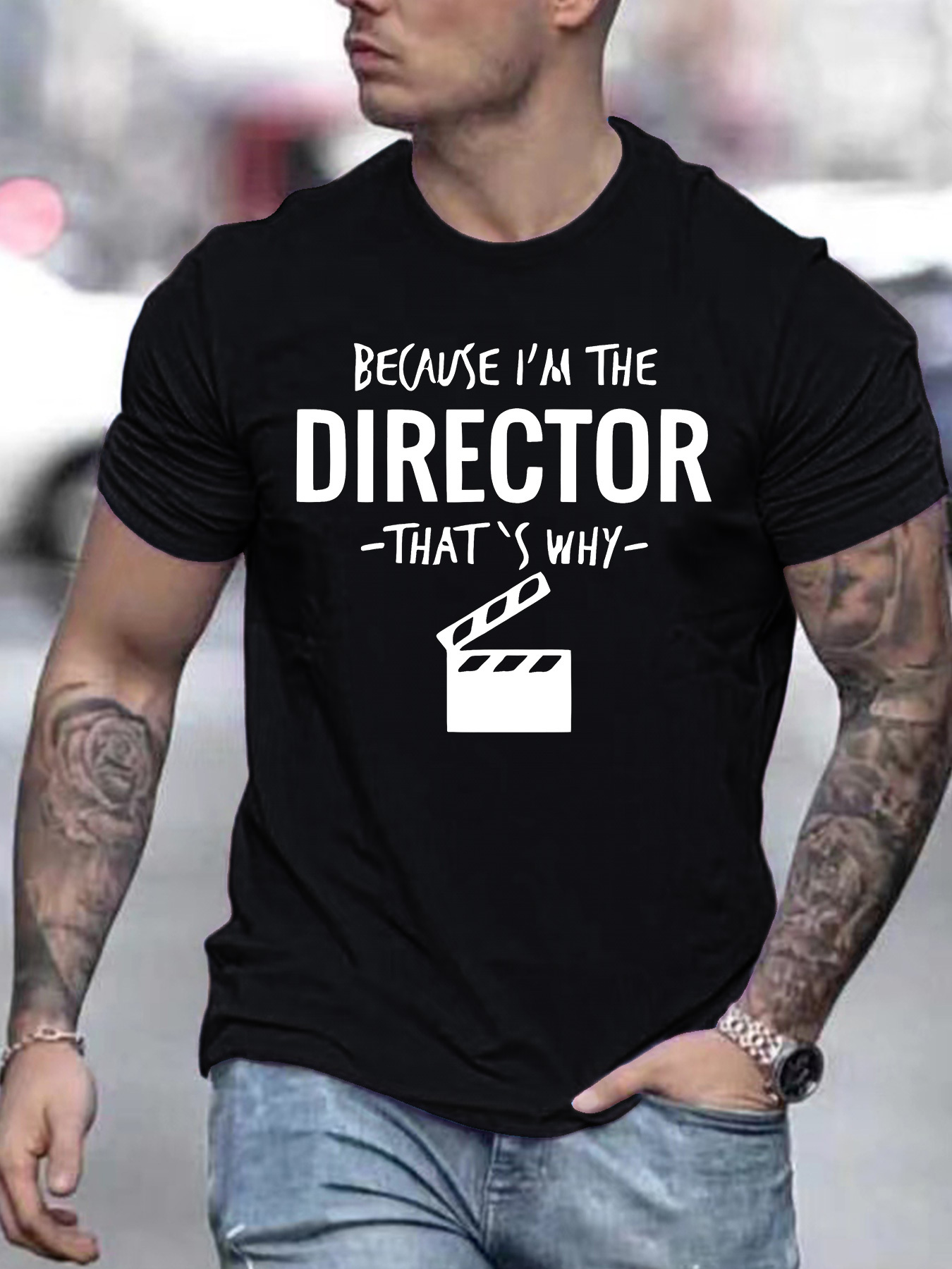Kaos Pria Oranye dengan Cetaka - Street Fashion Quotes ulasan dan harga