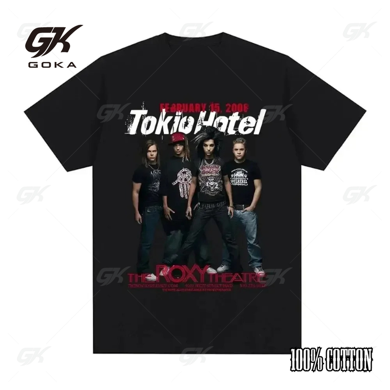 Kaus Gambar Monogram Band Rock - Street Fashion In Tokyo ulasan dan harga