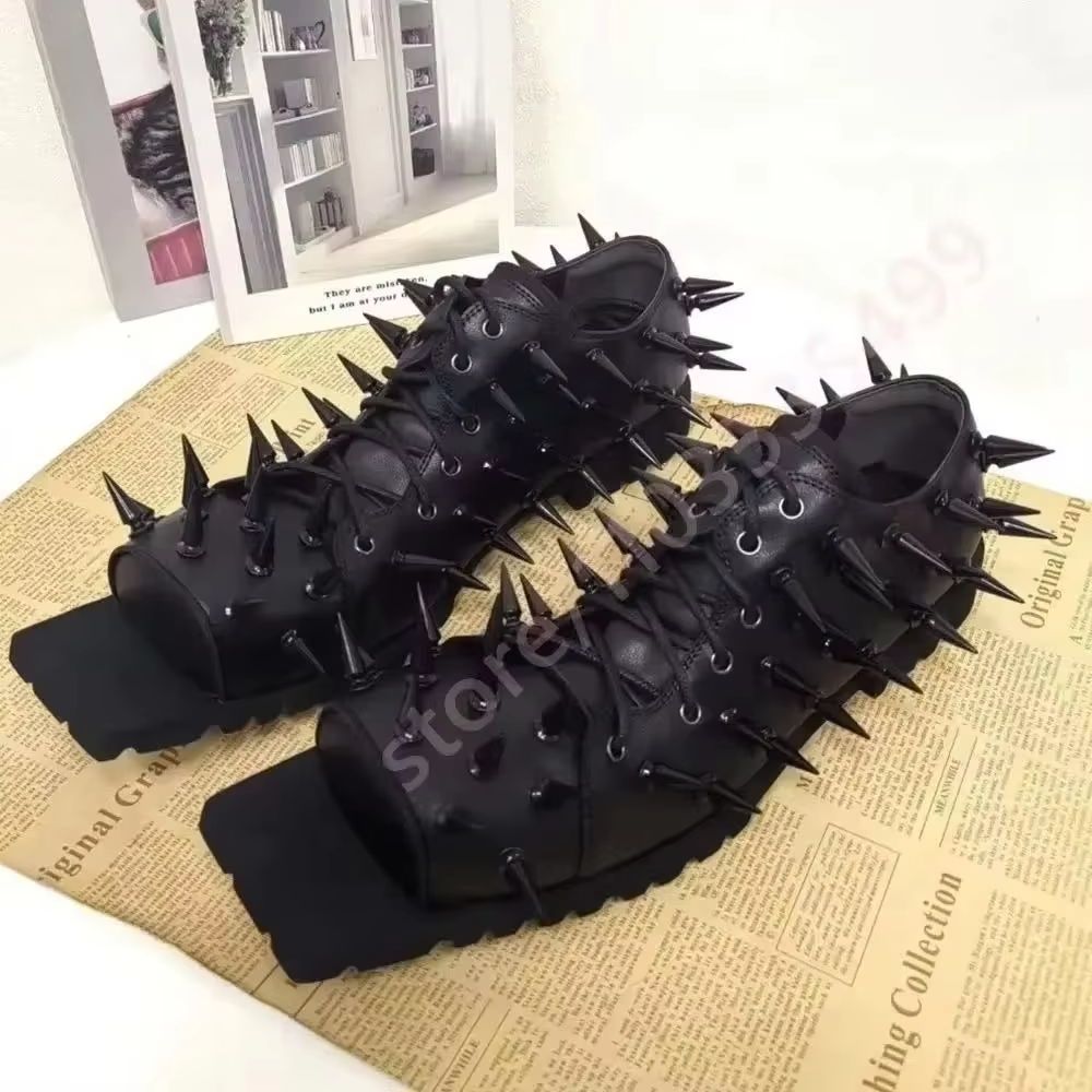 Sepatu Boots Kulit Hitam Wanit - Street Fashion Y2K ulasan dan harga