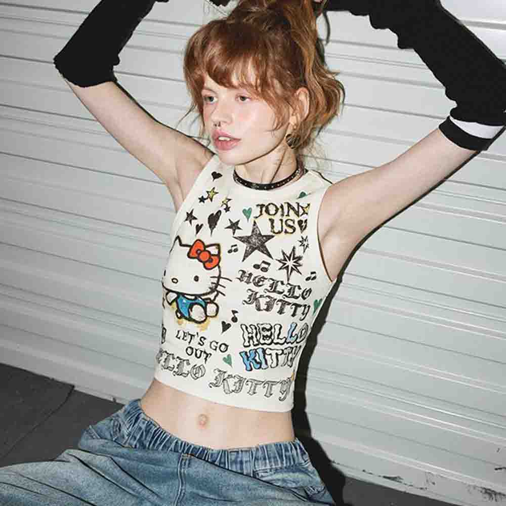 Atasan Wanita Sanrio Hello Kit - Girl Fashion Street ulasan dan harga