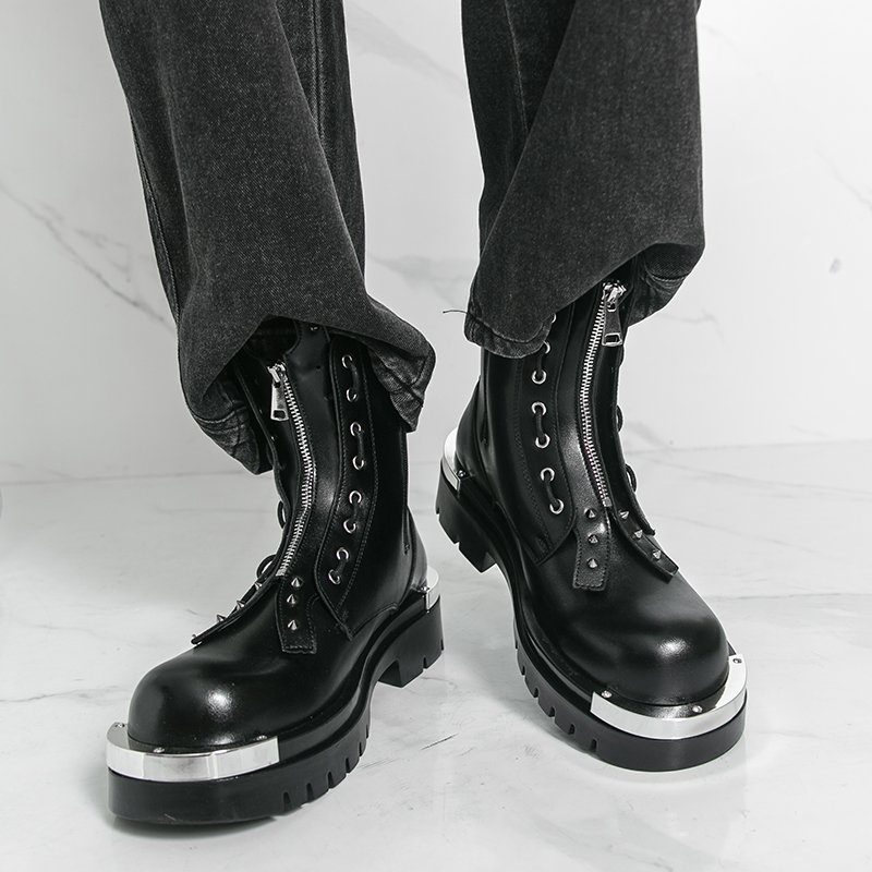 Sepatu bot bersol tebal pria D - Street Fashion Walk ulasan dan harga