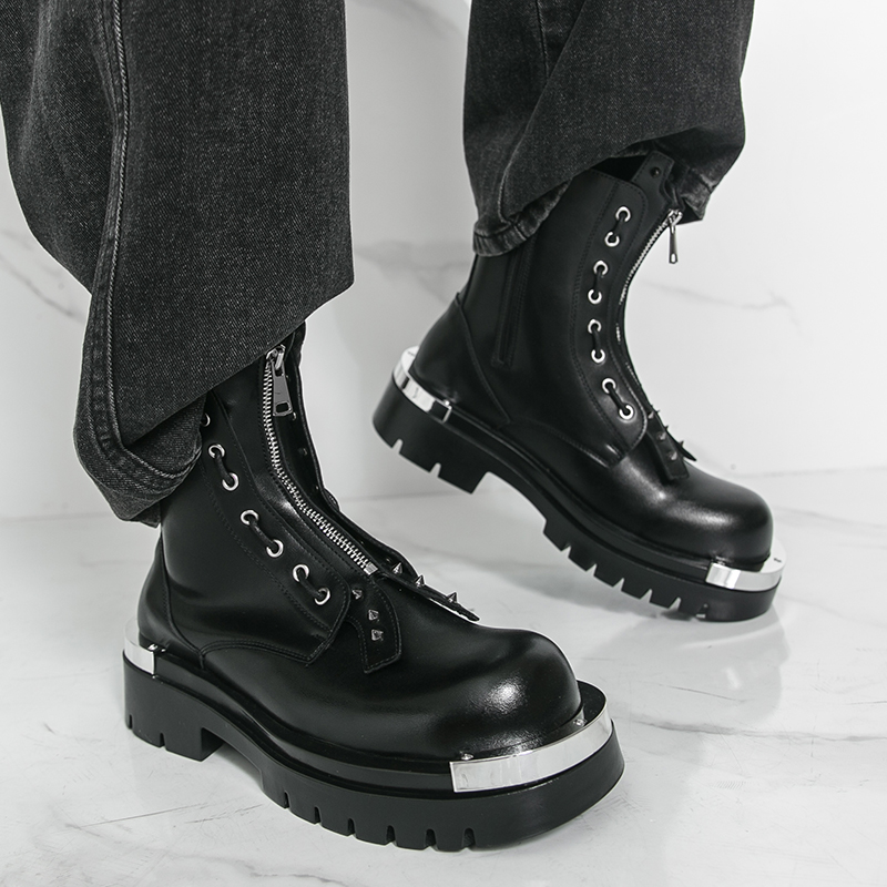 Sepatu bot bersol tebal pria D - Street Fashion Walk ulasan dan harga