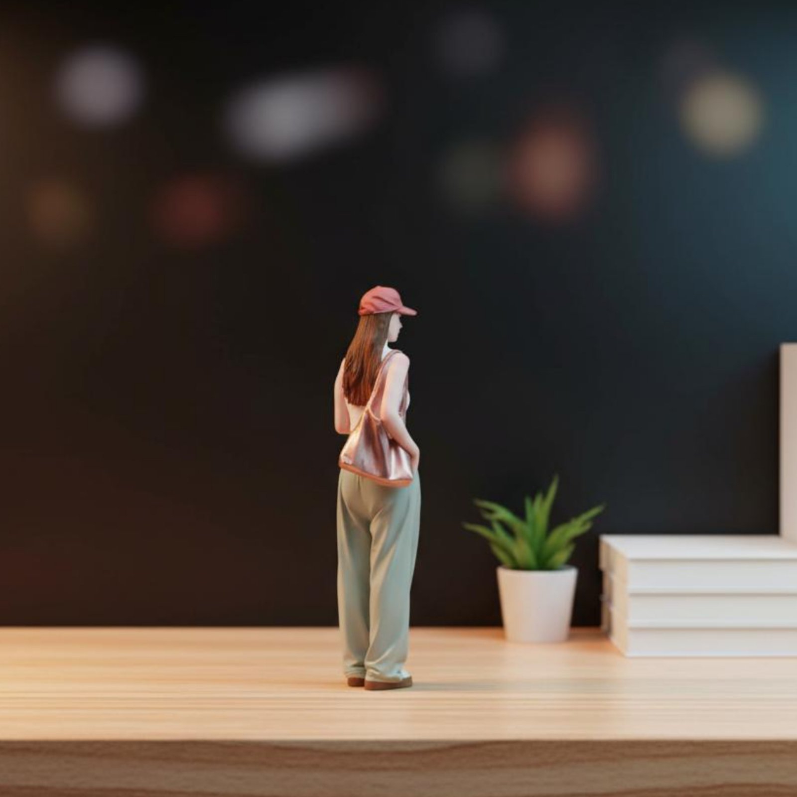 Figur Gadis Memegang Kopi, Min - Street Fashion Pose ulasan dan harga