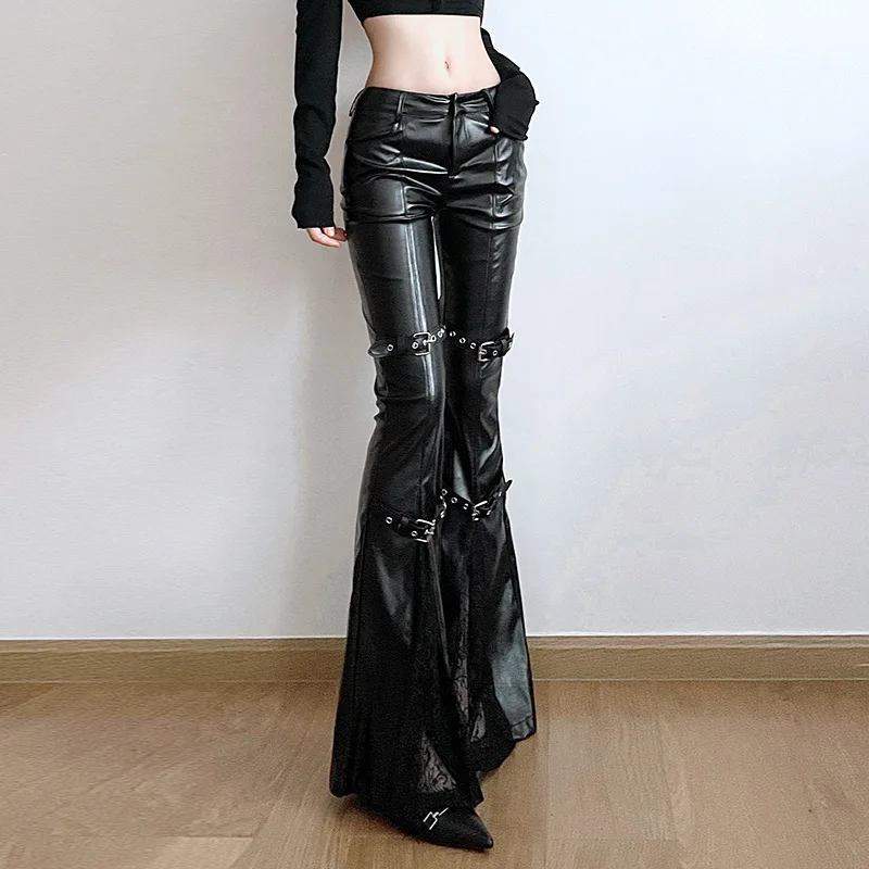 Celana Kulot Kulit PU Wanita,  - Street Fashion Y2K ulasan dan harga