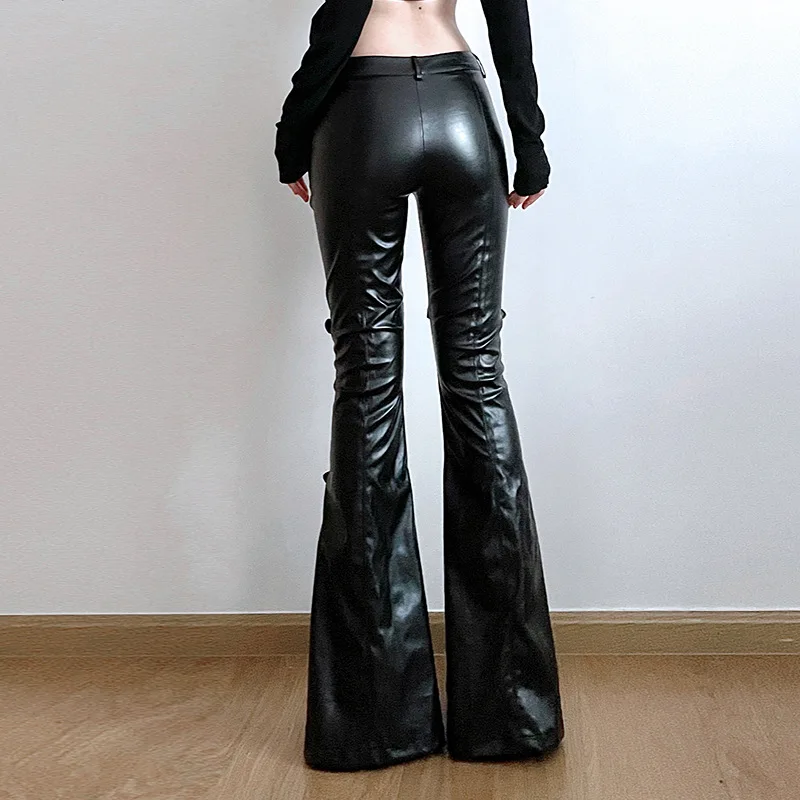 Celana Kulot Kulit PU Wanita,  - Street Fashion Y2K ulasan dan harga
