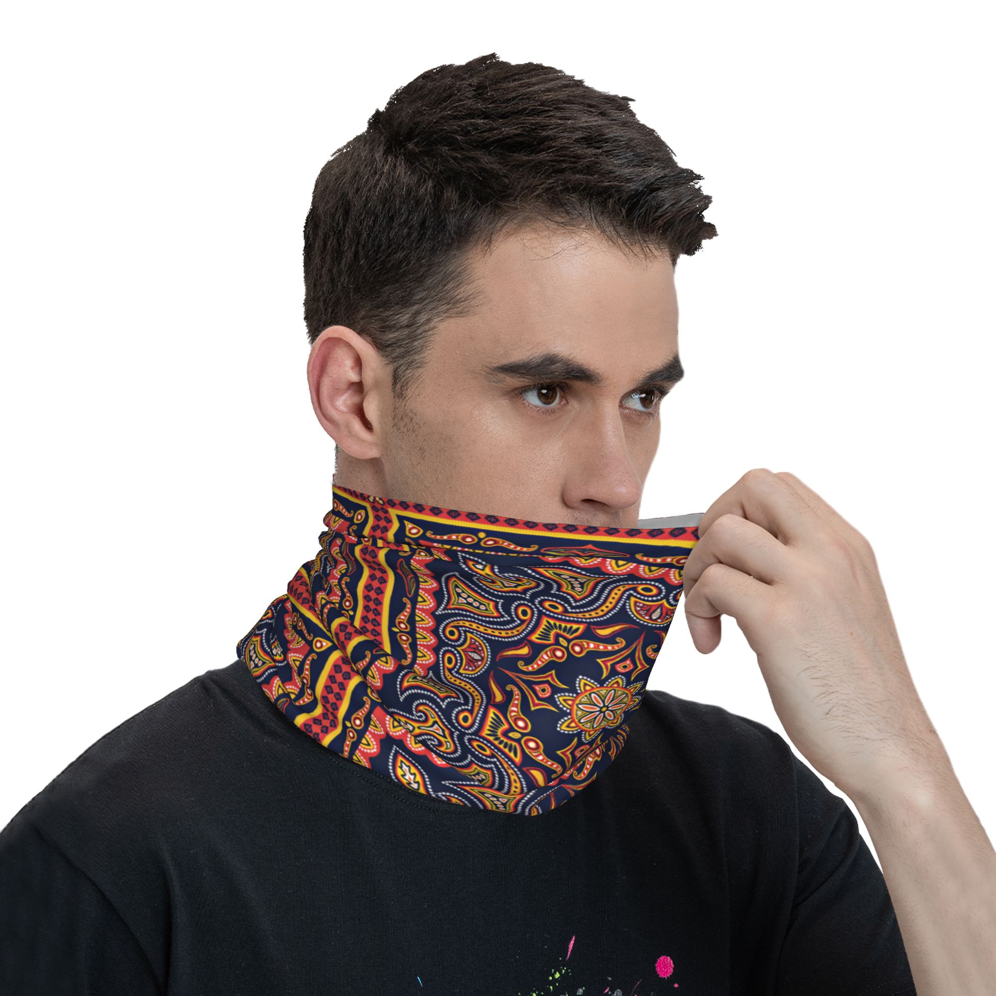 Penutup Leher Motif Etnik Trib - Balaclava Face Mask ulasan dan harga