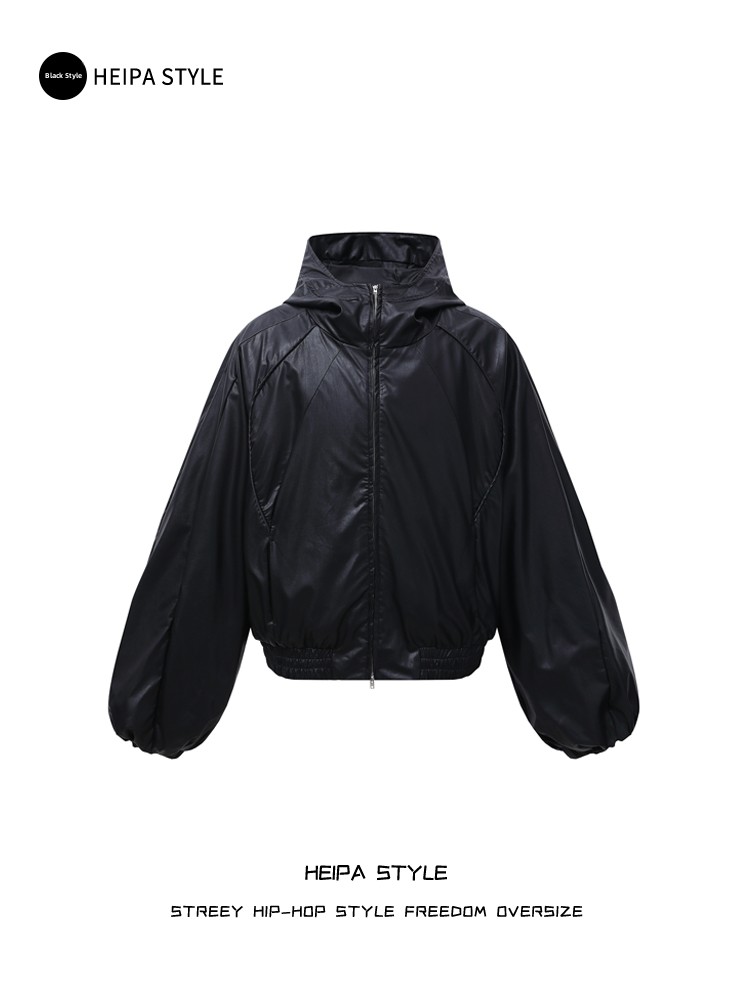 Jaket Kulit PU Berkerudung Gay - Street Fashion Youth ulasan dan harga