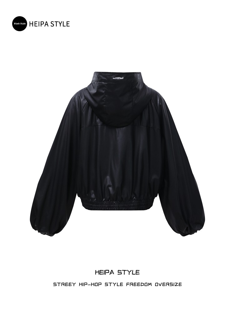 Jaket Kulit PU Berkerudung Gay - Street Fashion Youth ulasan dan harga