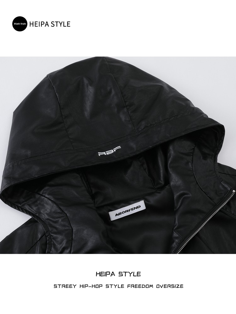 Jaket Kulit PU Berkerudung Gay - Street Fashion Youth ulasan dan harga