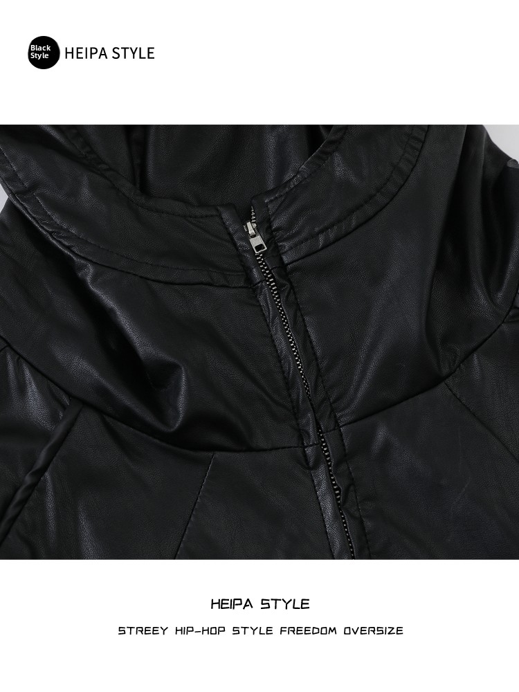 Jaket Kulit PU Berkerudung Gay - Street Fashion Youth ulasan dan harga